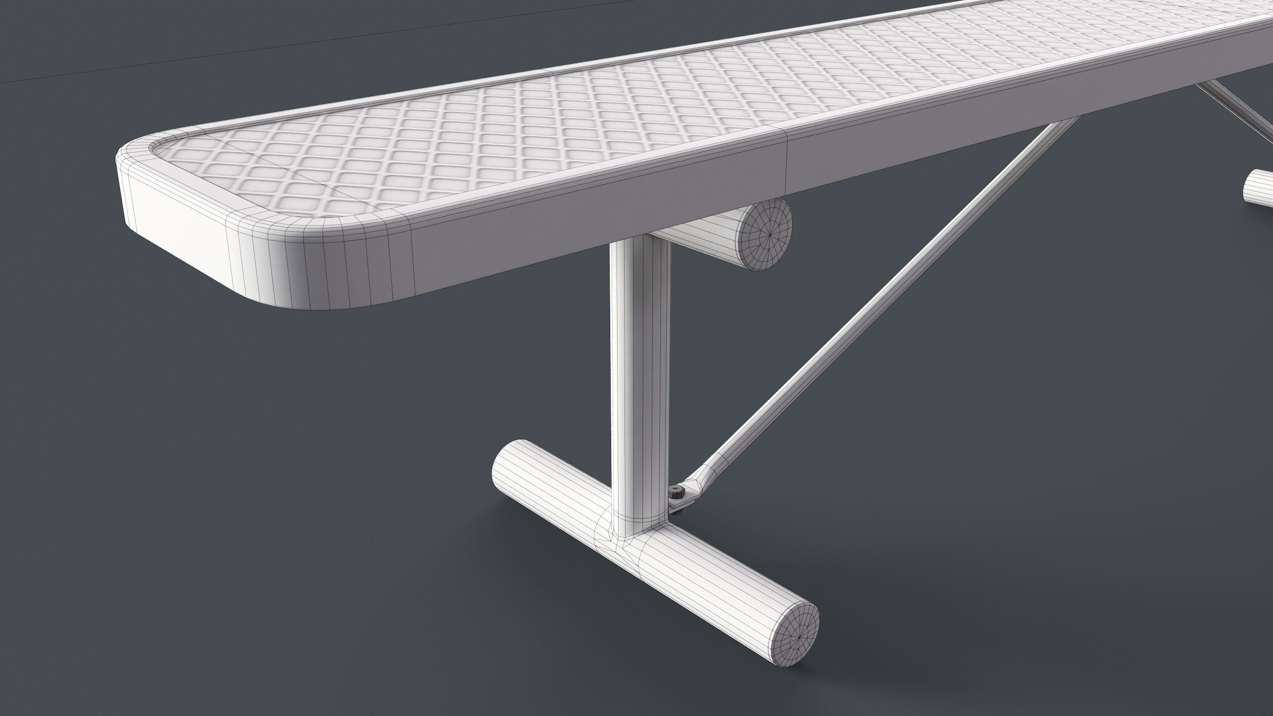 Metal Modern Bench 17 PBR Game Ready Low-poly 3D model_22
