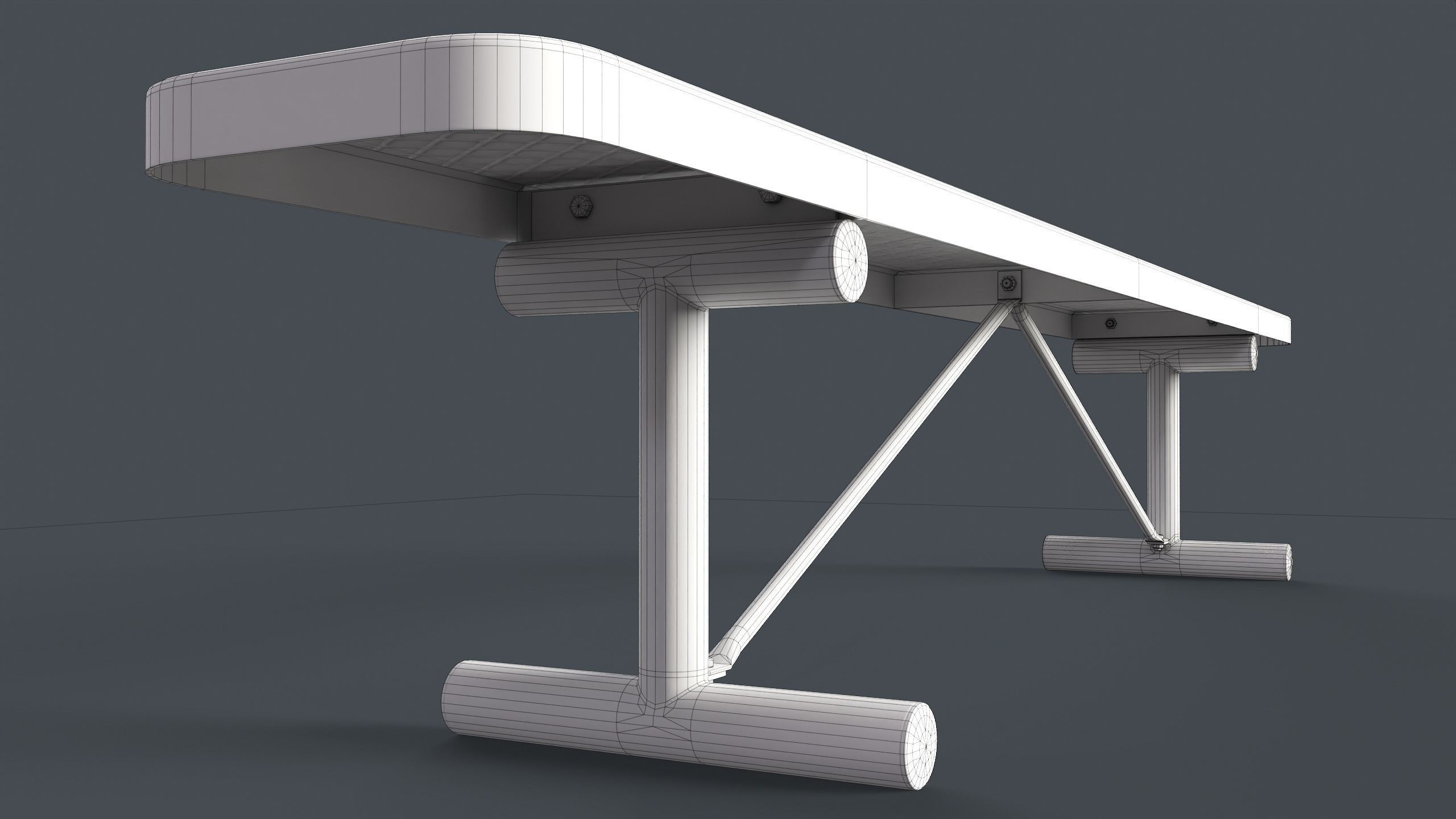 Metal Modern Bench 17 PBR Game Ready Low-poly 3D model_24