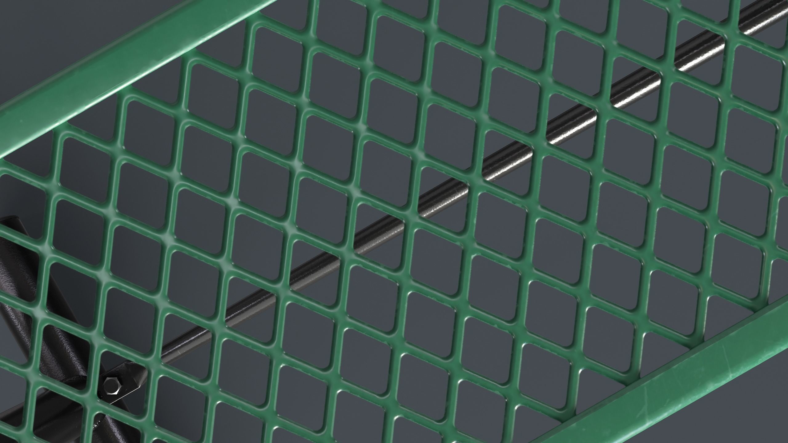 Metal Modern Bench 17 PBR Game Ready Low-poly 3D model_8