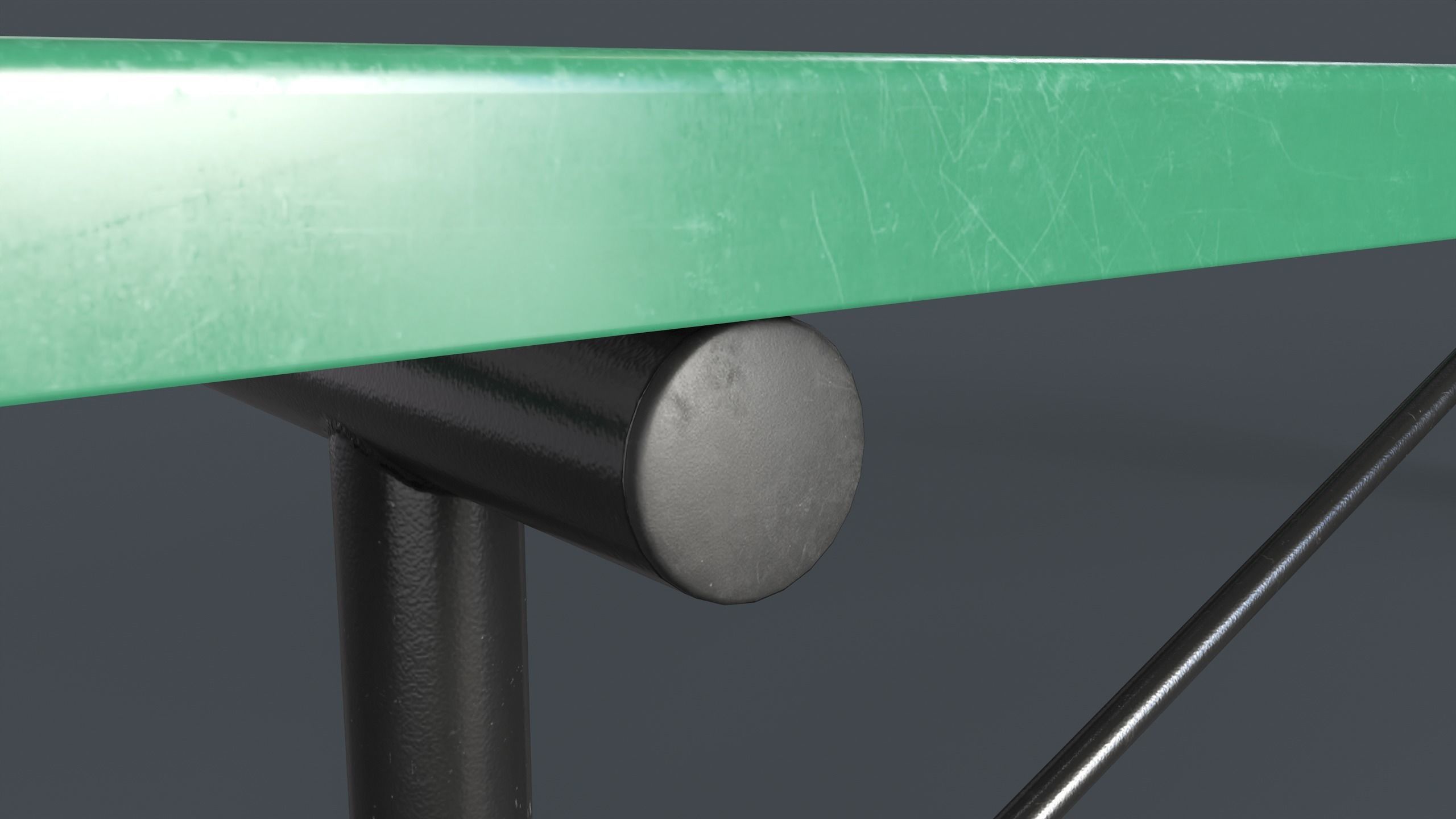 Metal Modern Bench 17 PBR Game Ready Low-poly 3D model_13