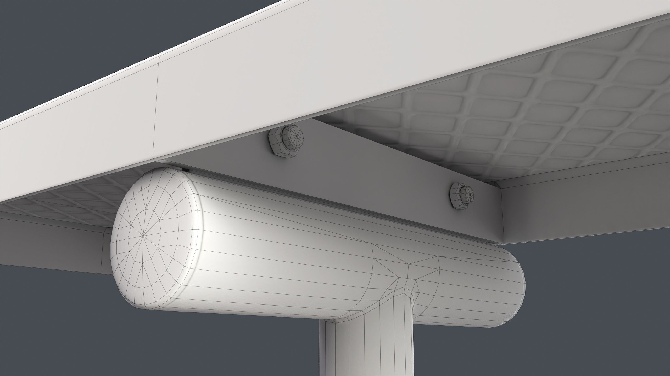 Metal Modern Bench 17 PBR Game Ready Low-poly 3D model_25