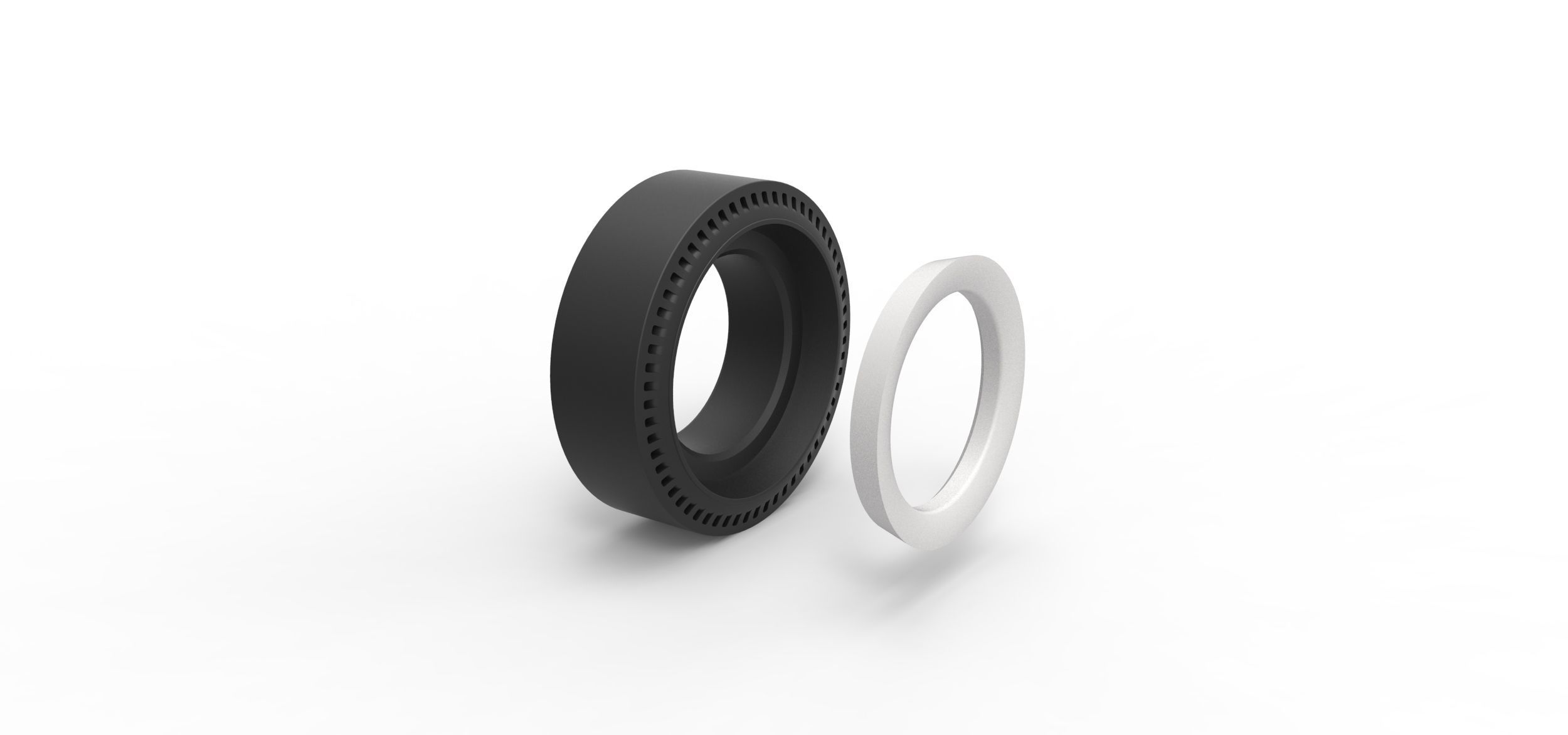 Whitewall rear tire of vintage dragster Version 1 Scale 1 to 25 3D print model_8