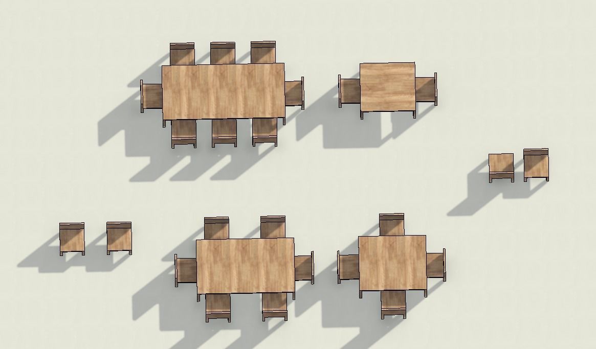 revit  wooden tables   3D model_3