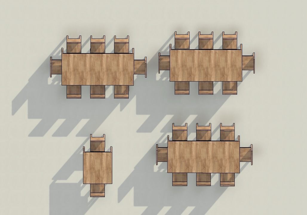 revit  wooden tables   3D model_4