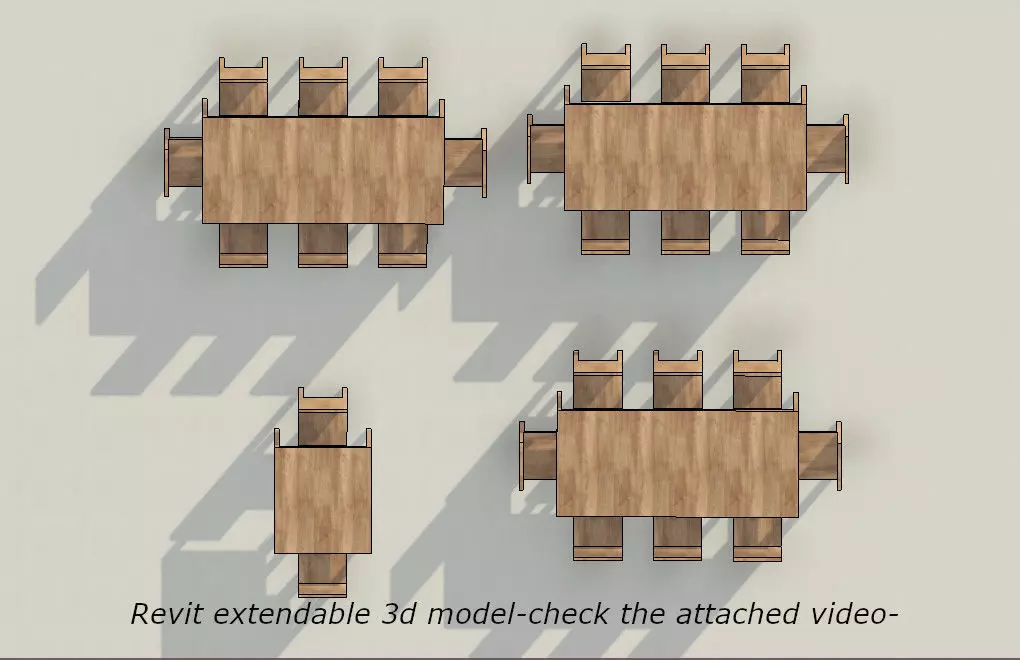 revit  wooden tables   3D model_0