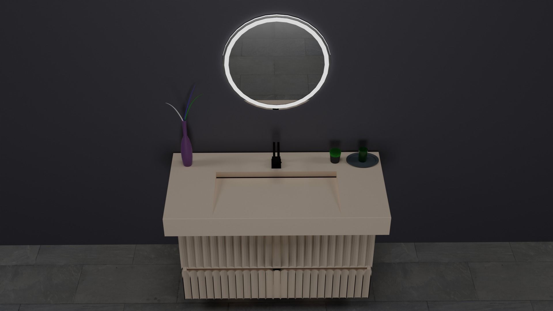 Designer bathroom sink low-poly with collection Low-poly 3D model_3