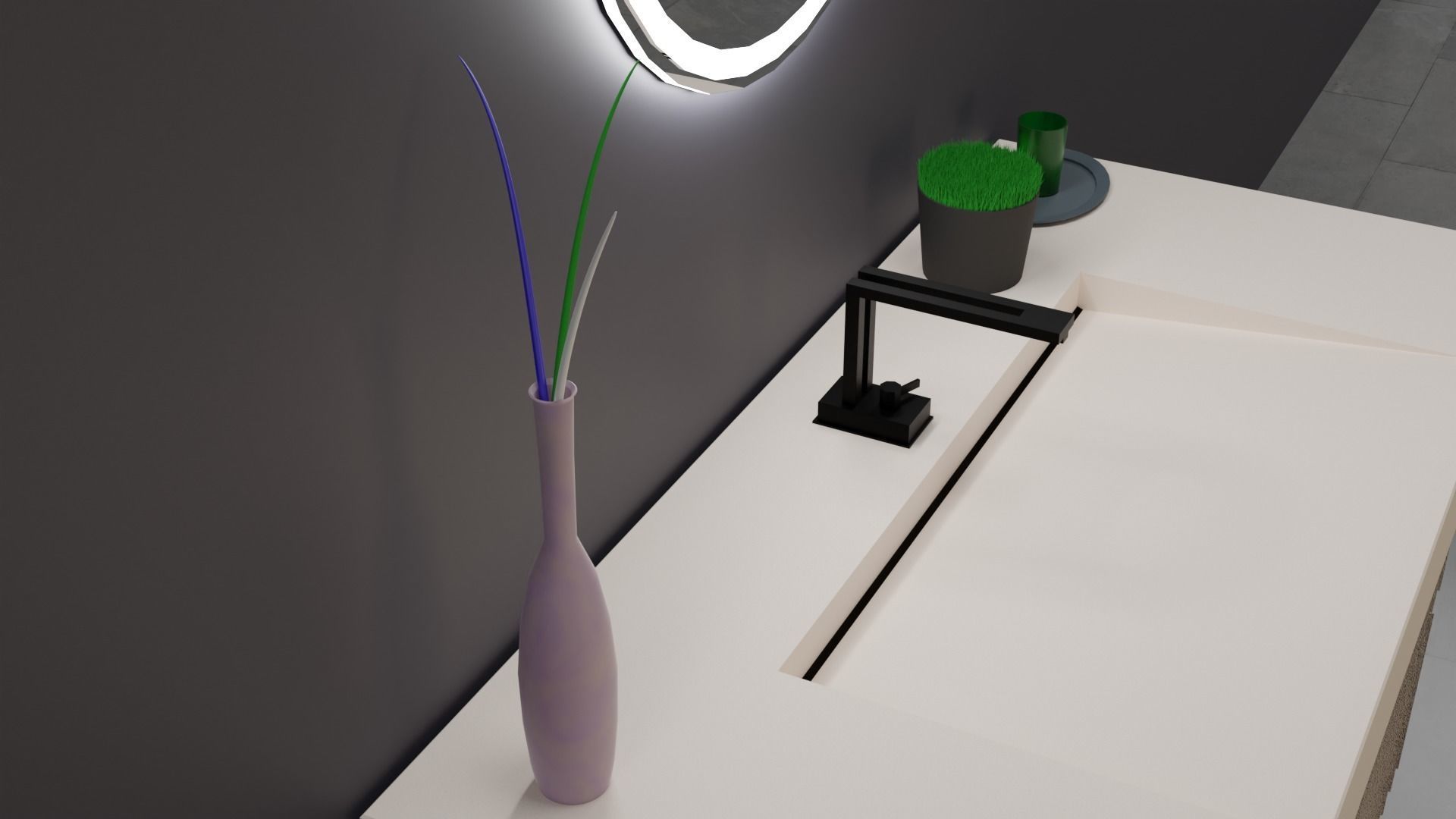 Designer bathroom sink low-poly with collection Low-poly 3D model_9