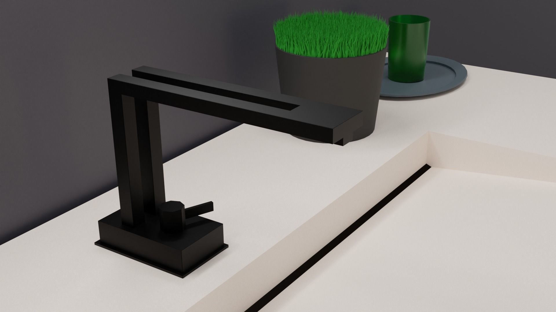Designer bathroom sink low-poly with collection Low-poly 3D model_11