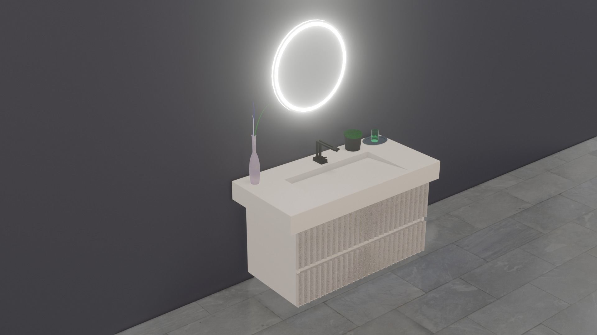 Designer bathroom sink low-poly with collection Low-poly 3D model_14