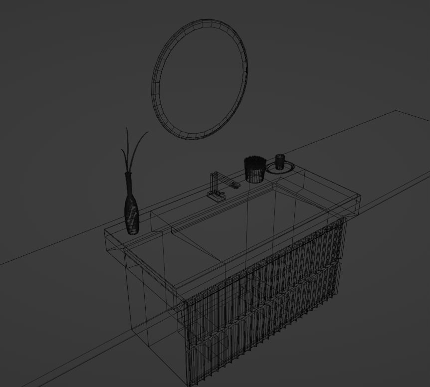 Designer bathroom sink low-poly with collection Low-poly 3D model_16