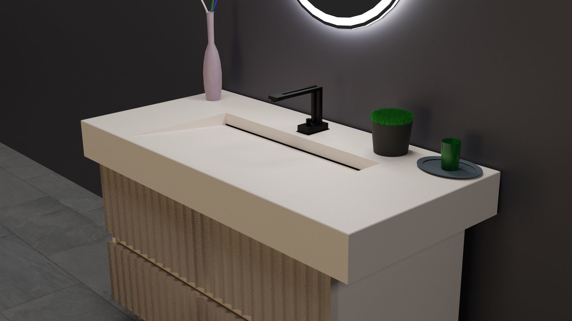 Designer bathroom sink low-poly with collection Low-poly 3D model_5