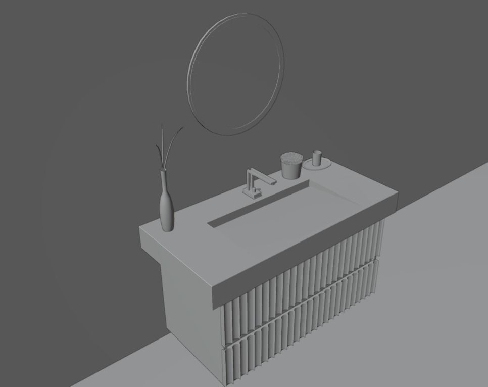 Designer bathroom sink low-poly with collection Low-poly 3D model_15