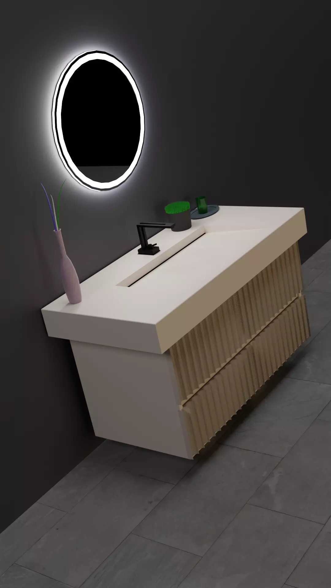 Designer bathroom sink low-poly with collection Low-poly 3D model_0