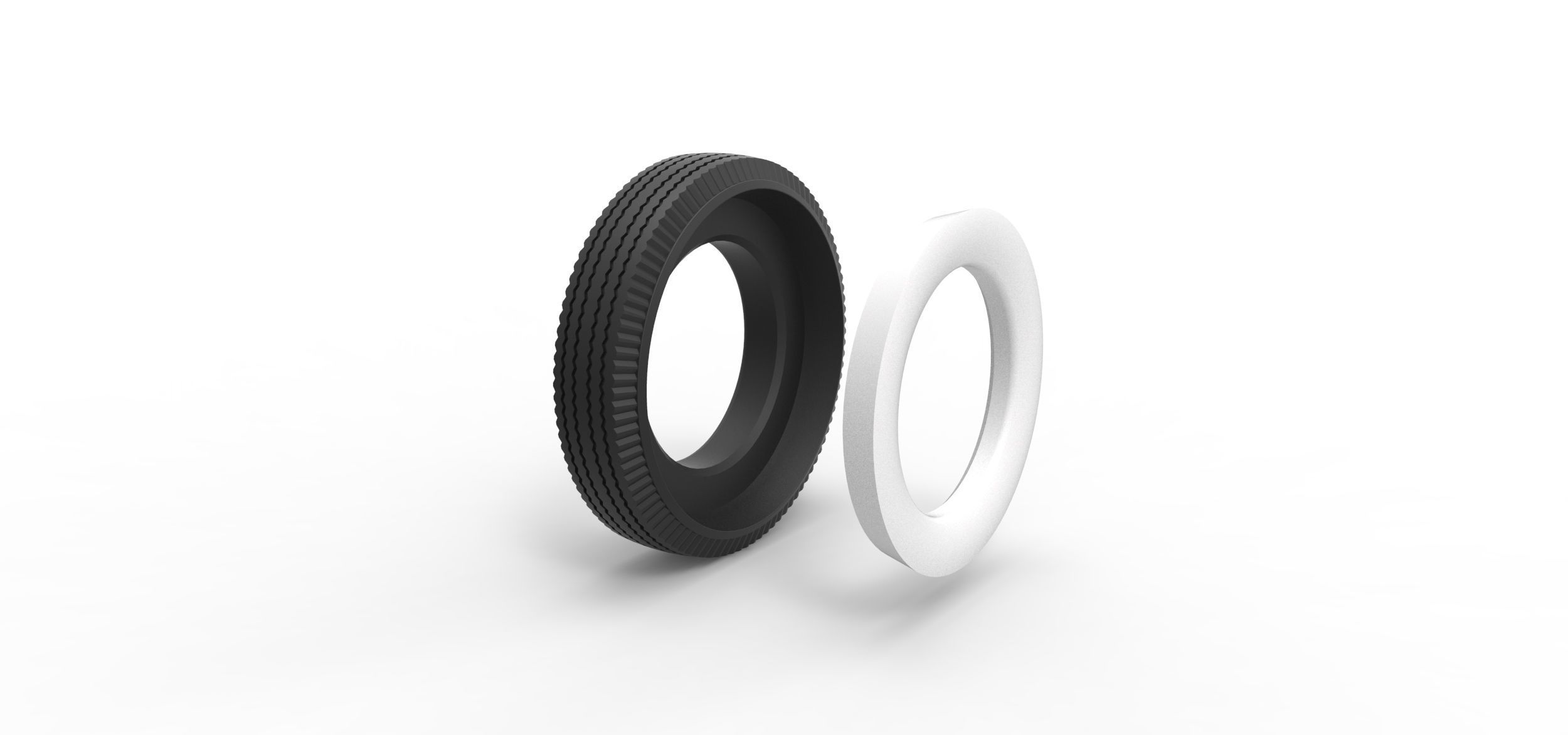 Whitewall tire Scale 1 to 25 3D print model_8