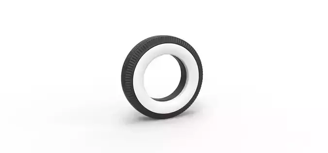 Whitewall tire Scale 1 to 25
