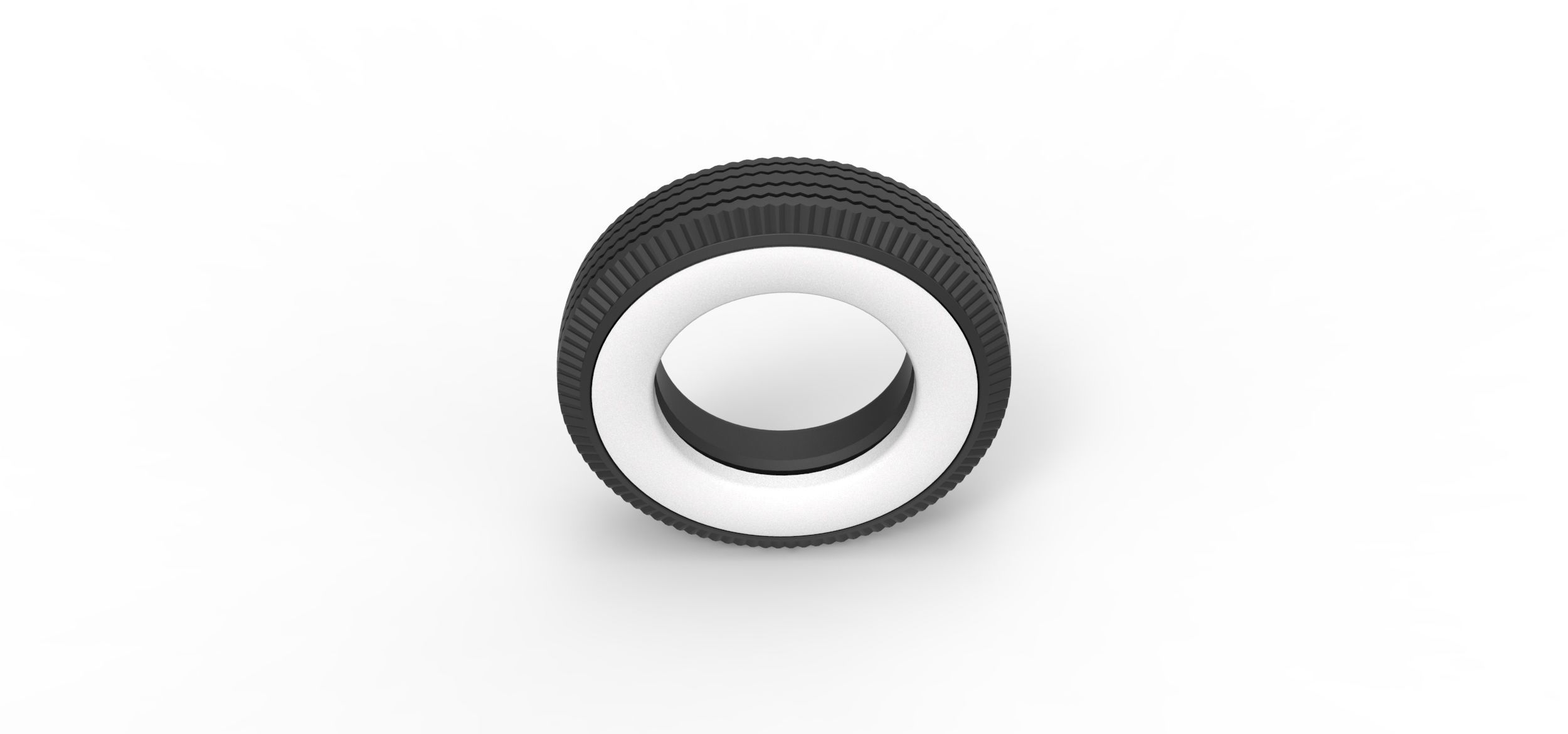 Whitewall tire Scale 1 to 25 3D print model_5