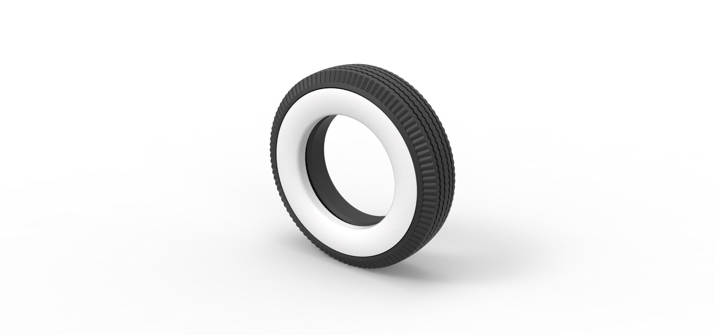 Whitewall tire Scale 1 to 25 3D print model_6