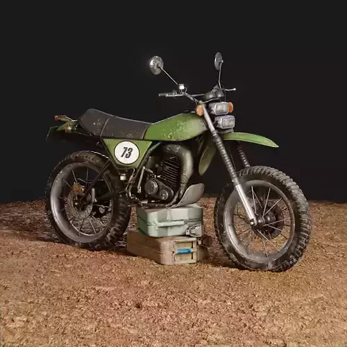 80s trail bike Low-poly 3D model