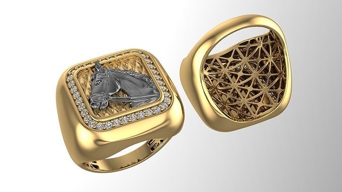 Horse Ring Unisex 3D print model