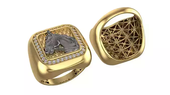 Horse Ring Unisex 3D print model