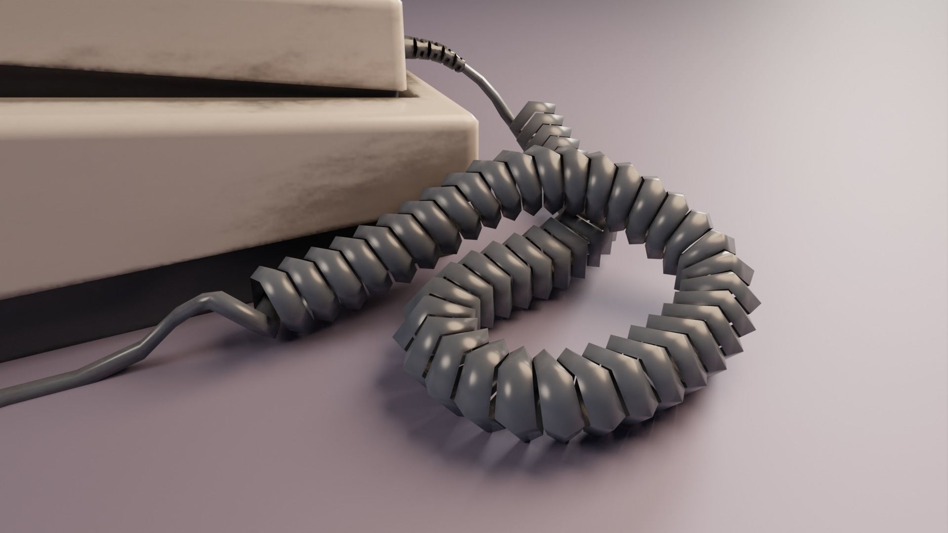 Old Office Phone Low-poly 3D model_5