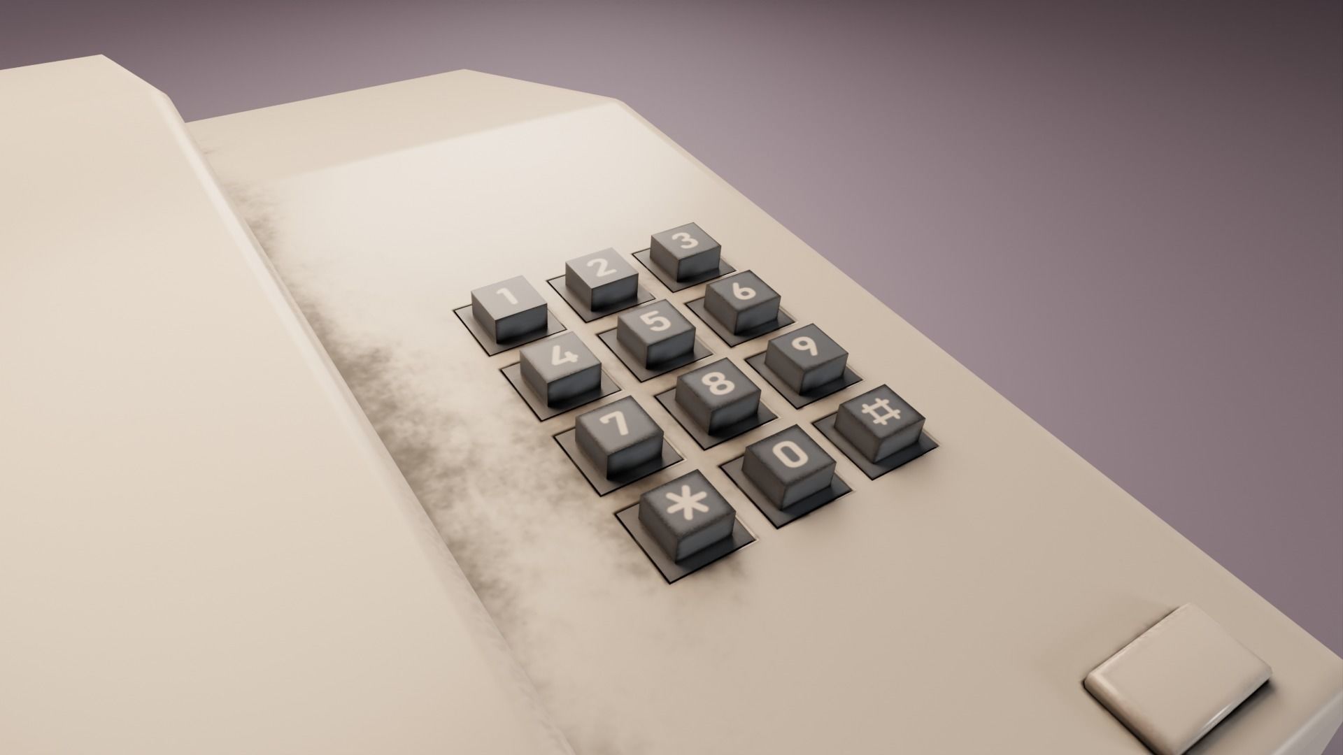 Old Office Phone Low-poly 3D model_2