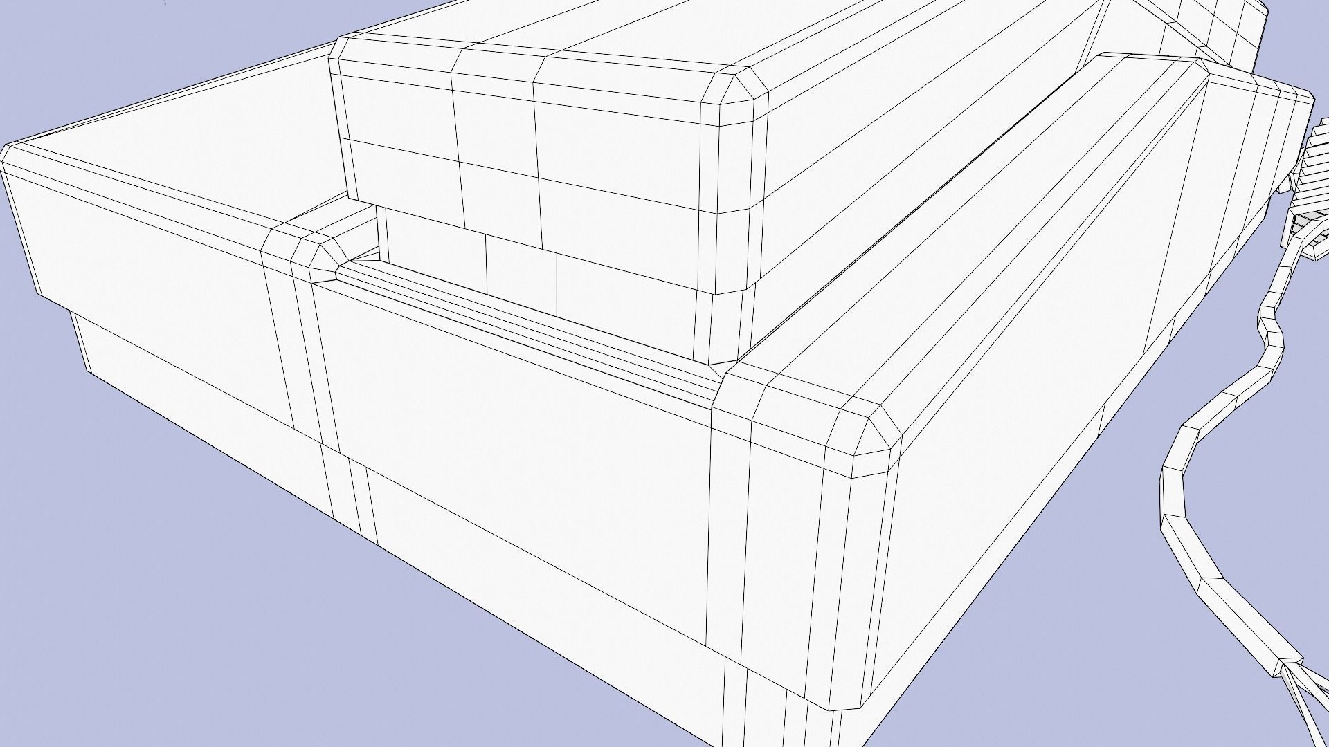 Old Office Phone Low-poly 3D model_13