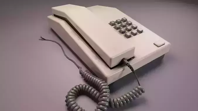 Old Office Phone Low-poly 3D model