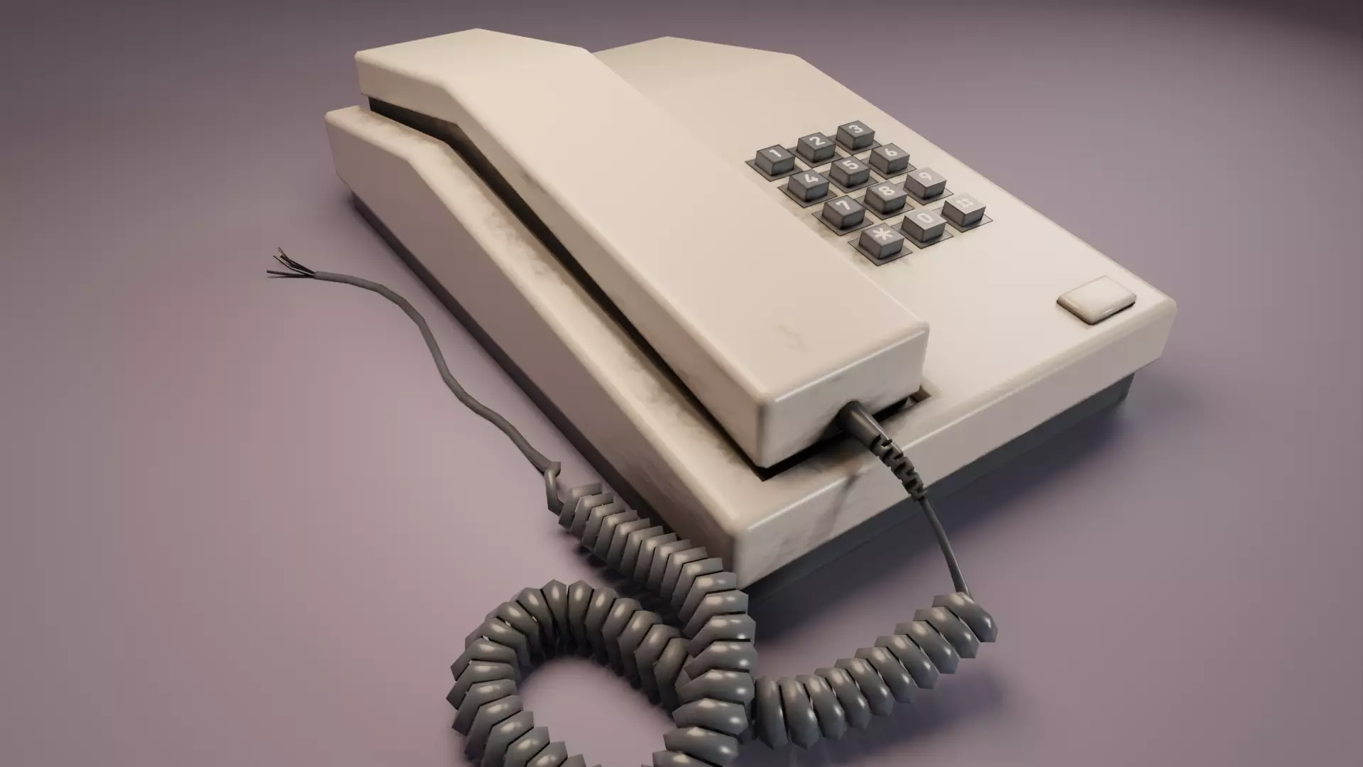 Old Office Phone Low-poly 3D model_0