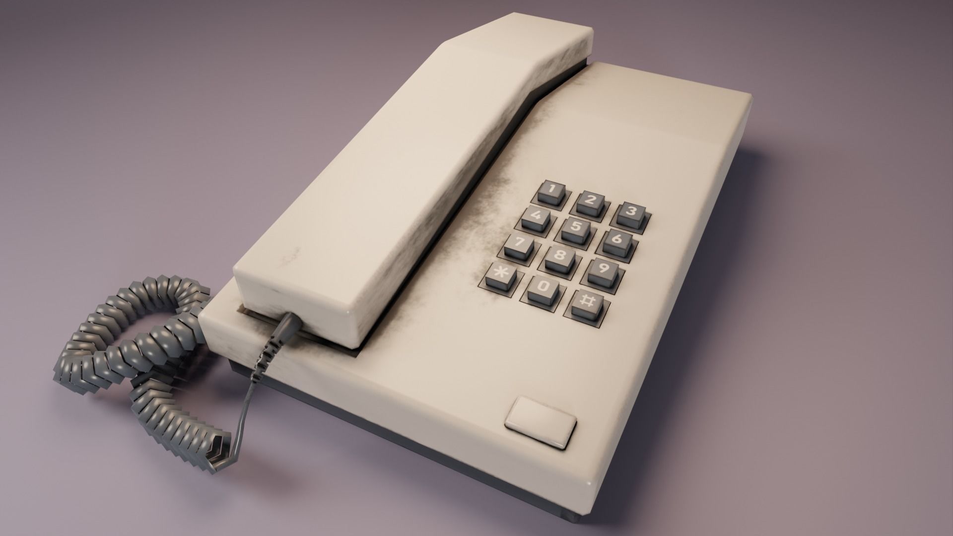 Old Office Phone Low-poly 3D model_1