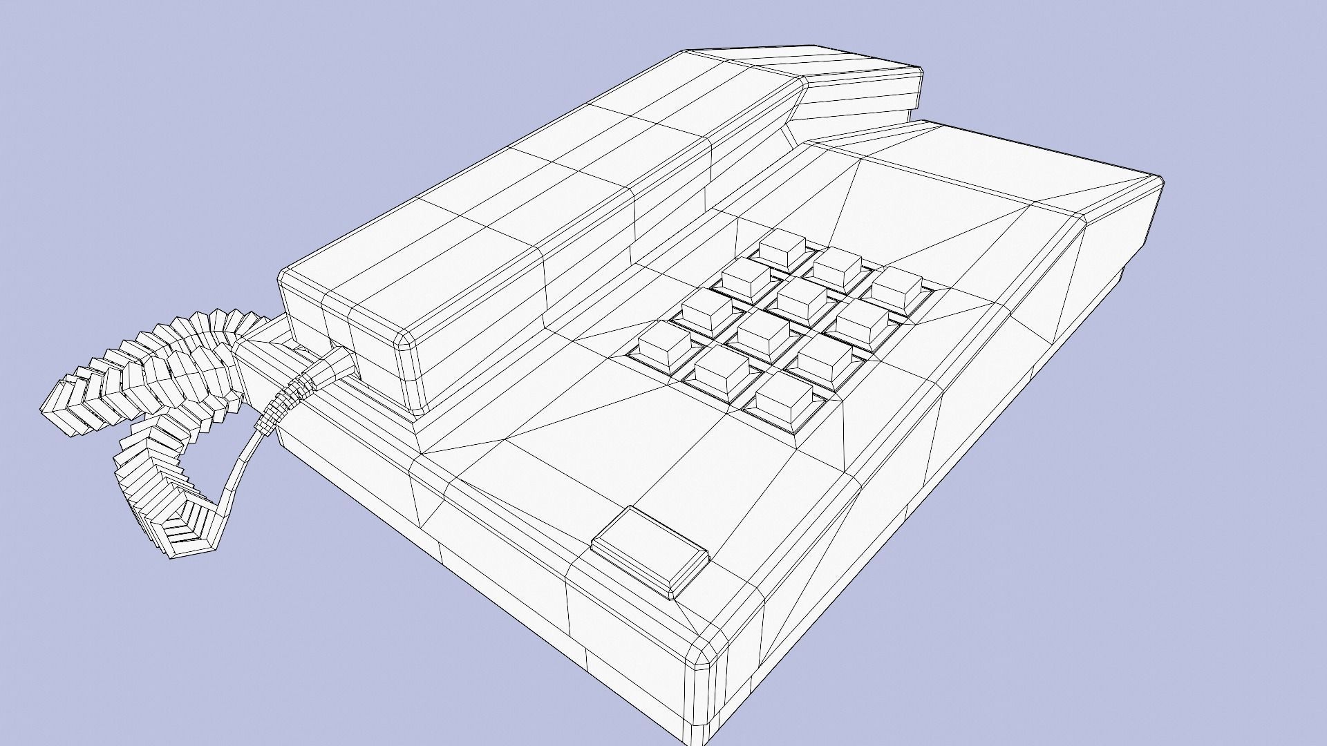 Old Office Phone Low-poly 3D model_8