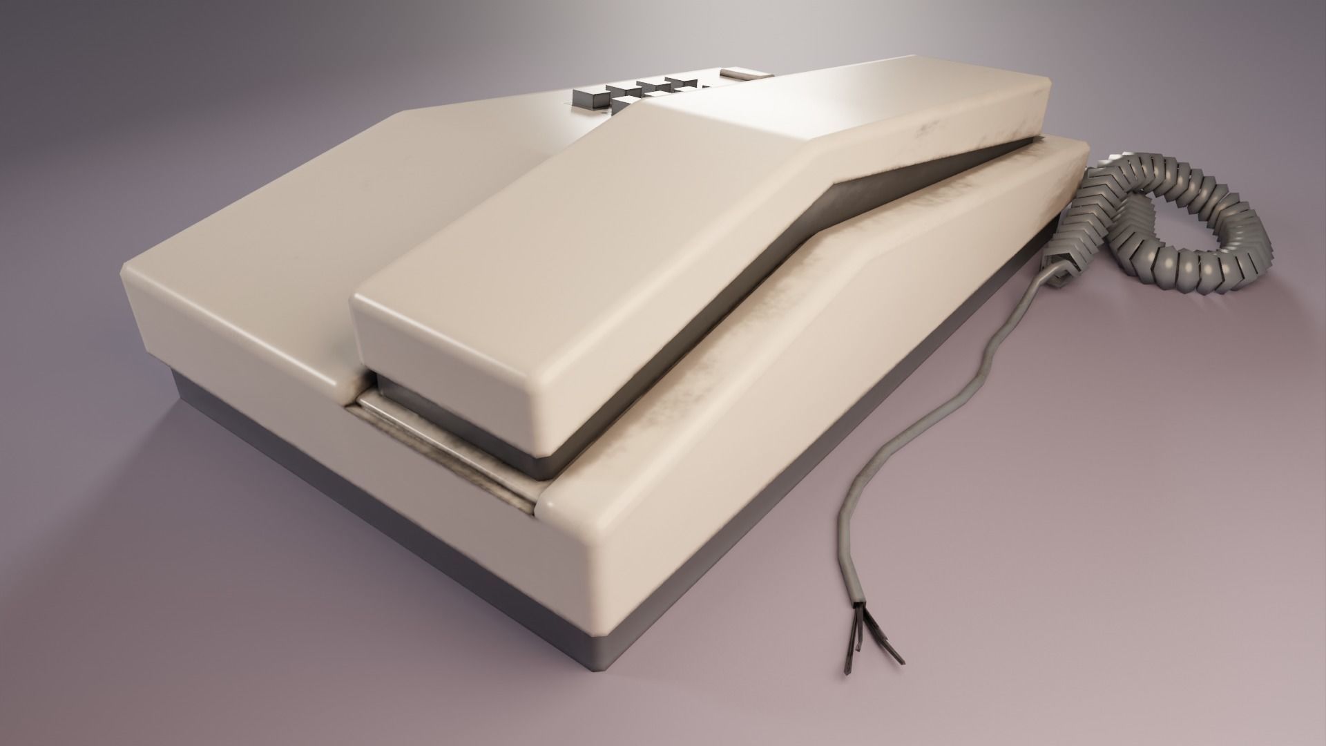 Old Office Phone Low-poly 3D model_6