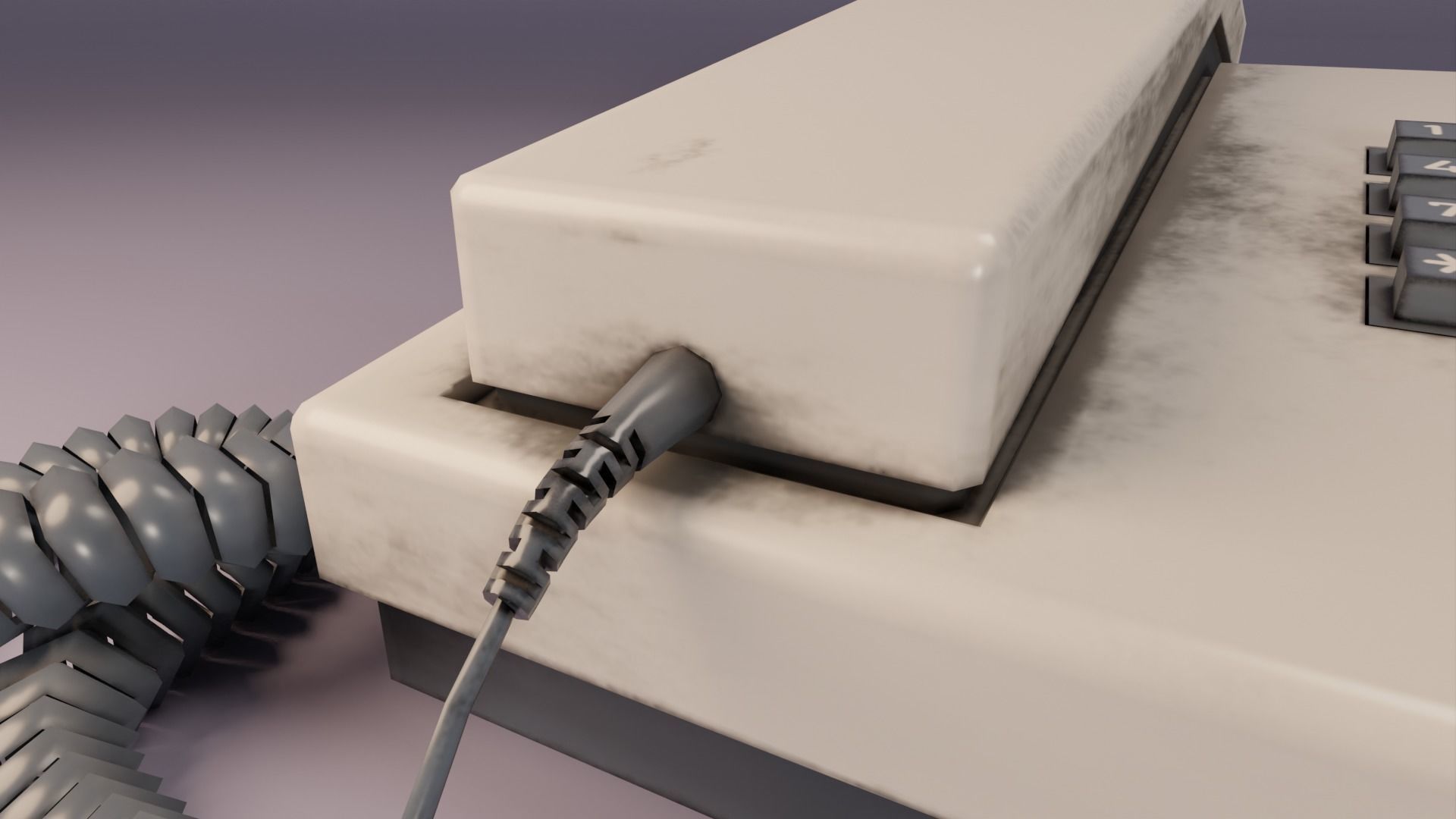 Old Office Phone Low-poly 3D model_4