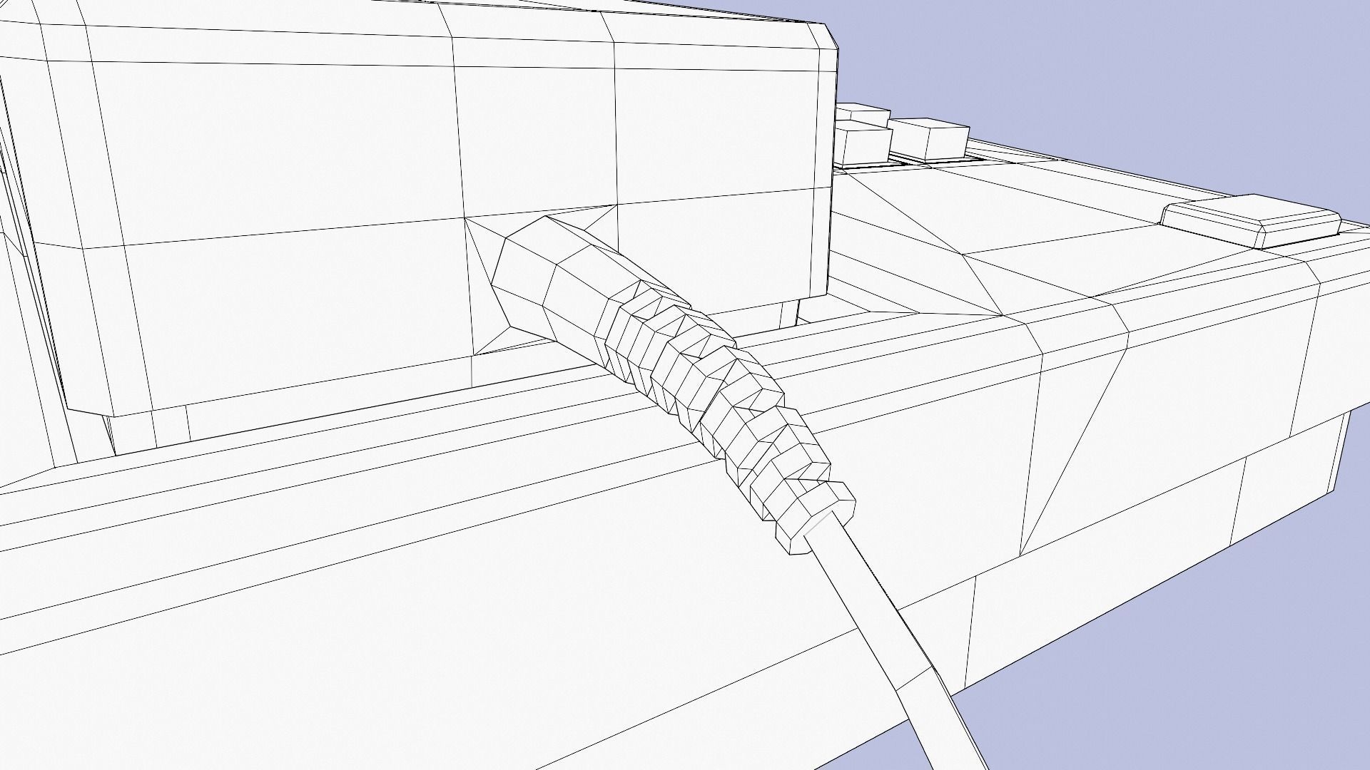 Old Office Phone Low-poly 3D model_10