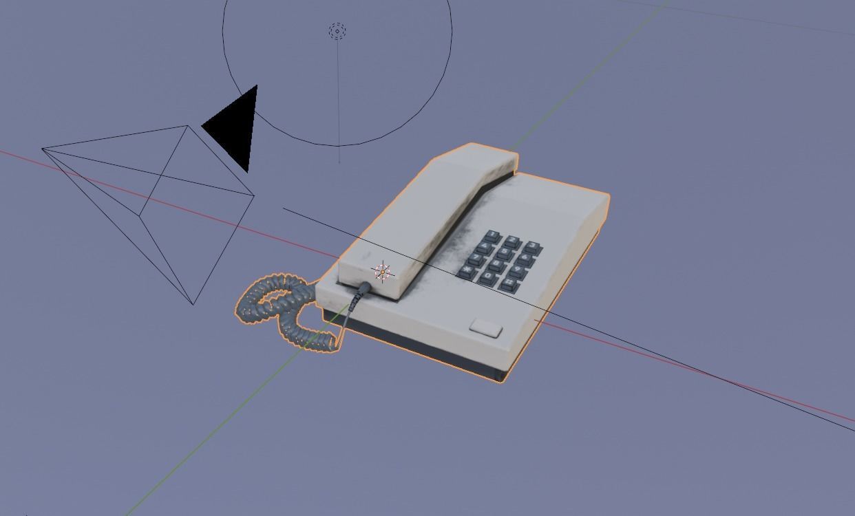 Old Office Phone Low-poly 3D model_17