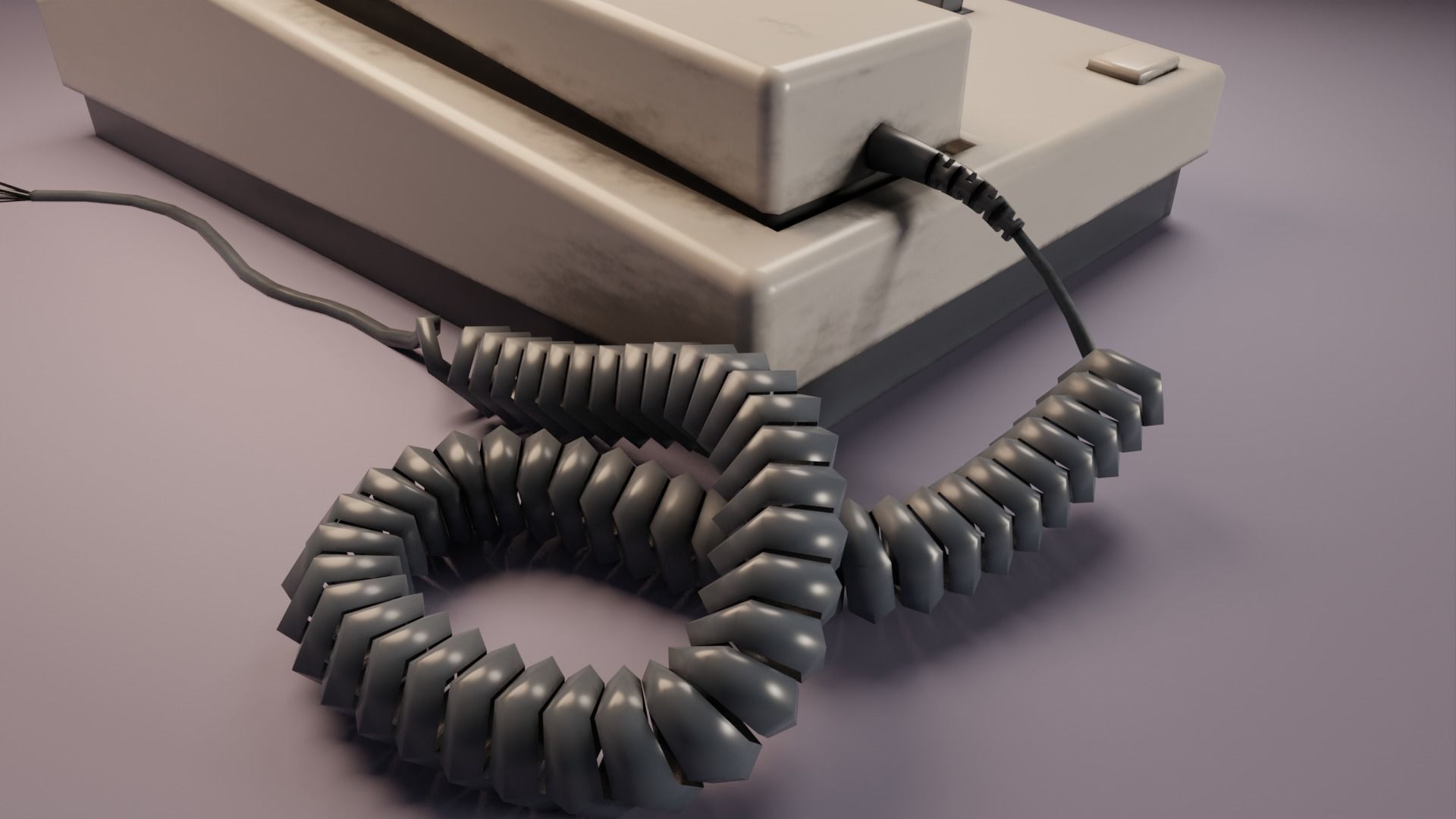 Old Office Phone Low-poly 3D model_3