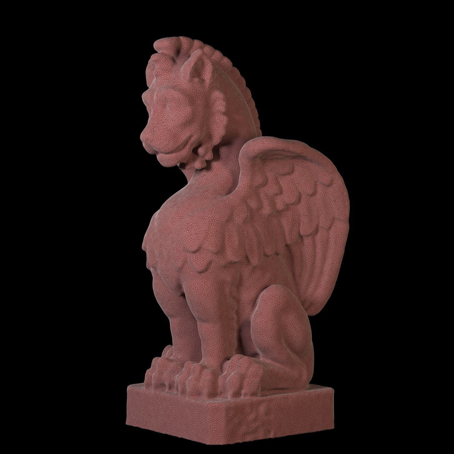 Figure2 marble statue of griffin 3D model_3