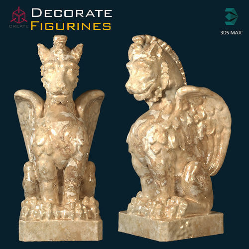 Figure2 marble statue of griffin 3D model