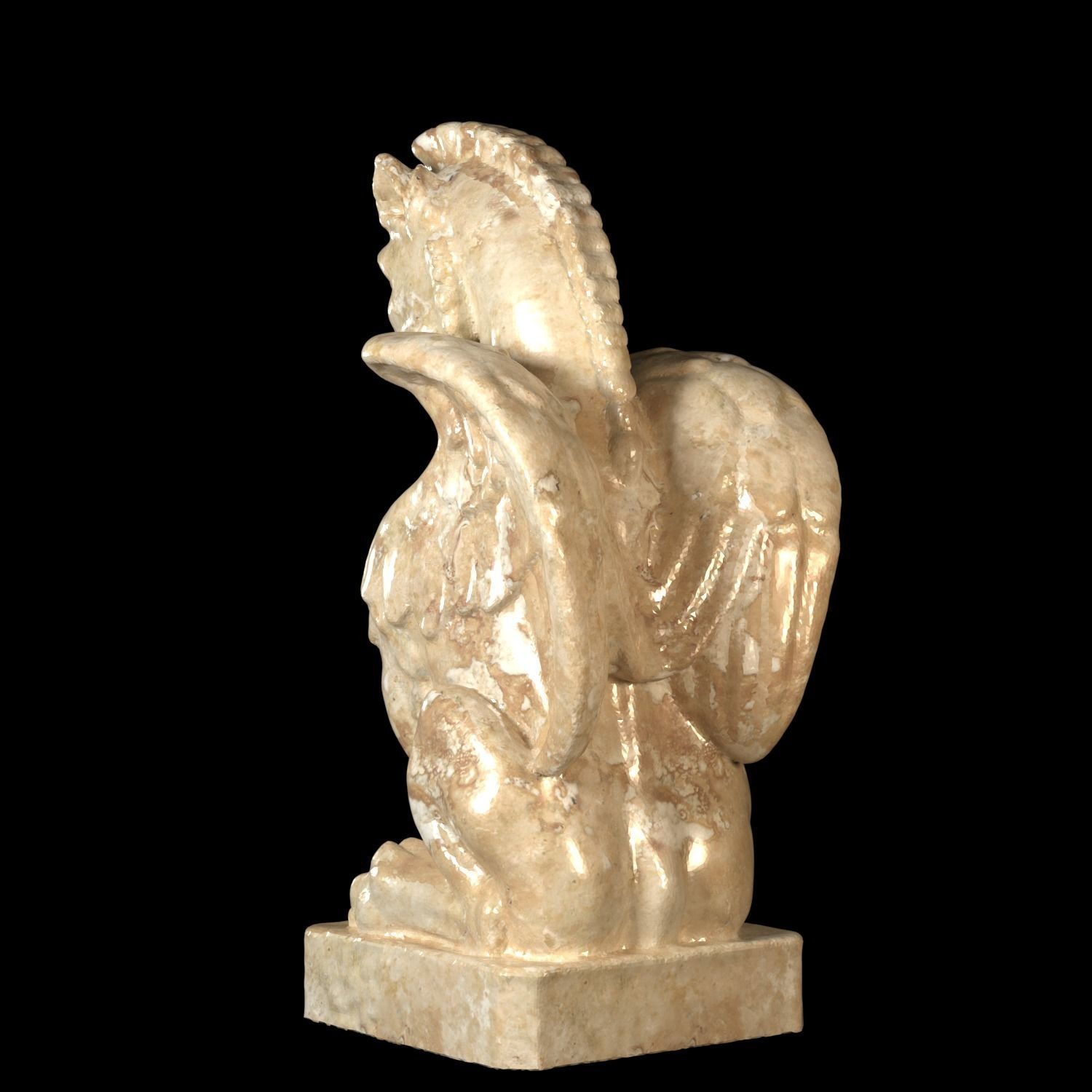 Figure2 marble statue of griffin 3D model_4
