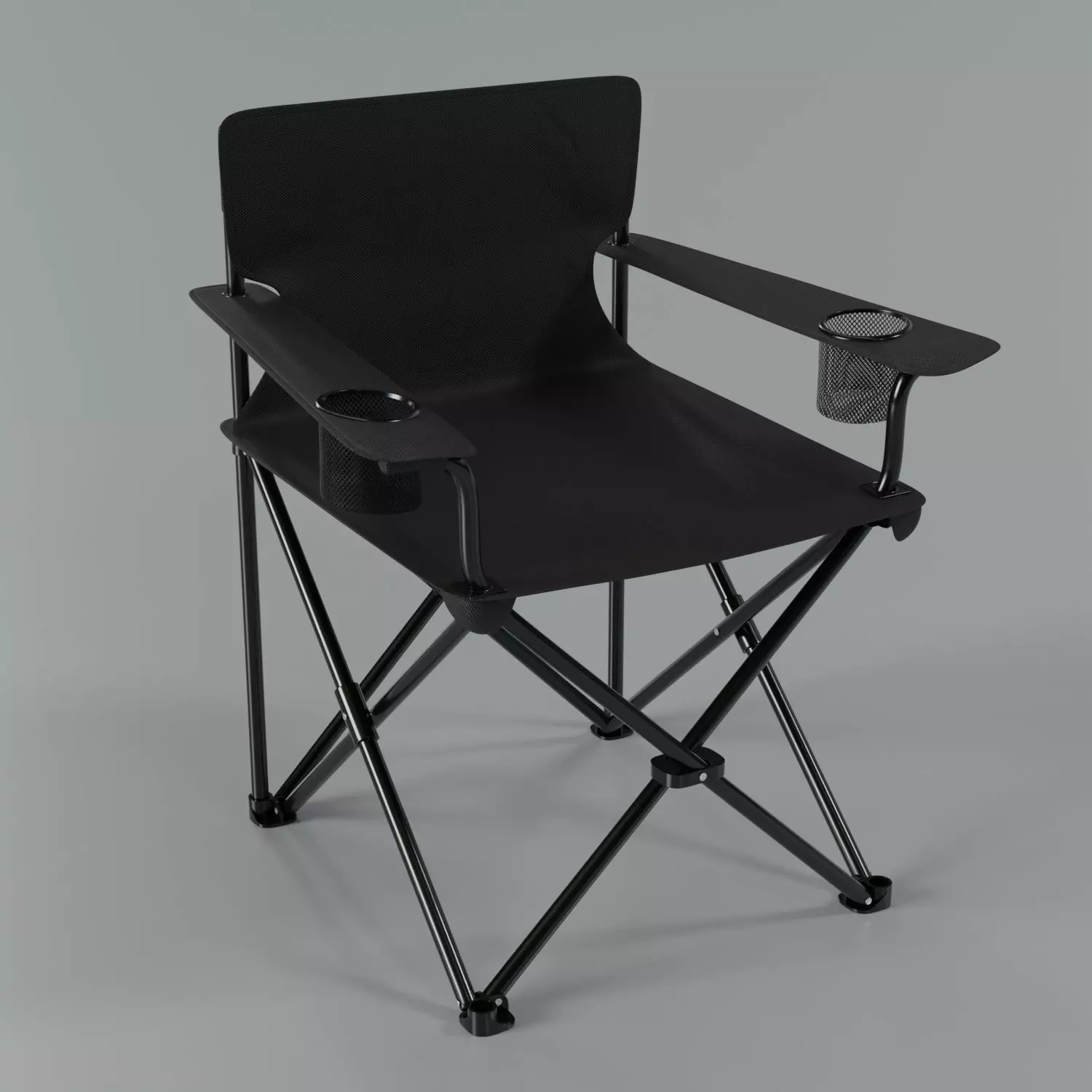Folding Polyester Portable Camping Chair Low-poly 3D model