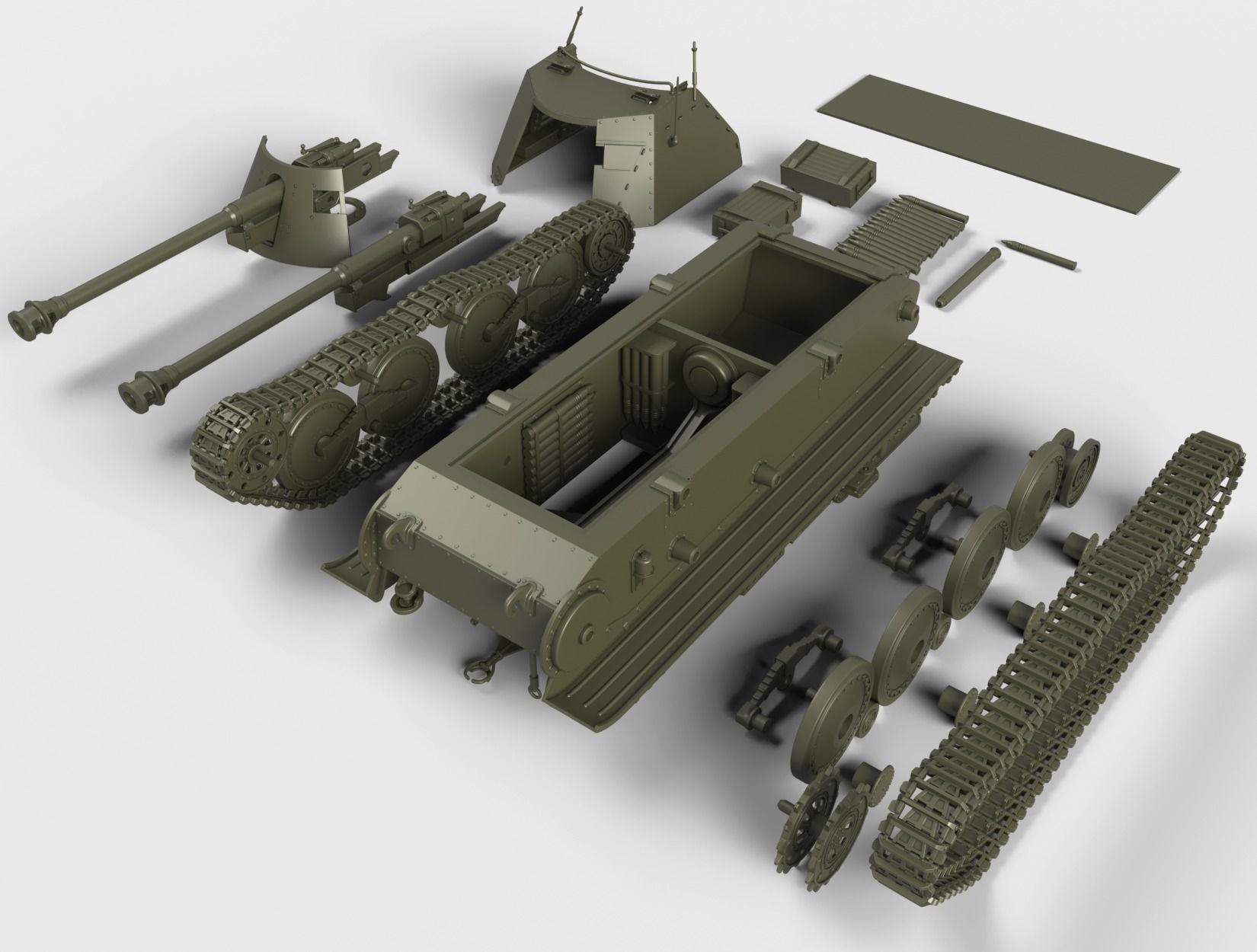 Marder III Ausf H 7cm Pak40 3D print model_7