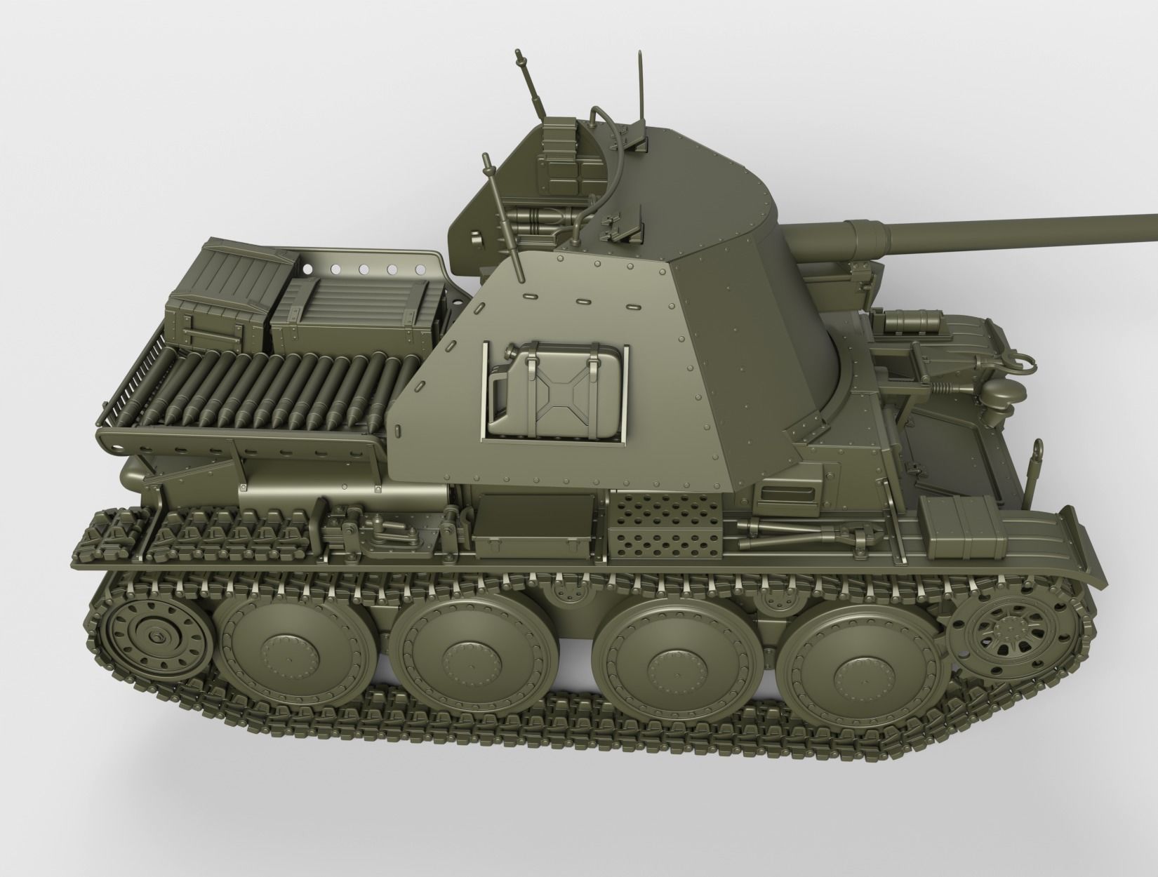 Marder III Ausf H 7cm Pak40 3D print model_4