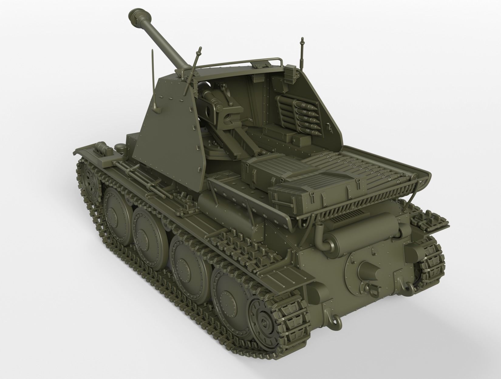 Marder III Ausf H 7cm Pak40 3D print model_2