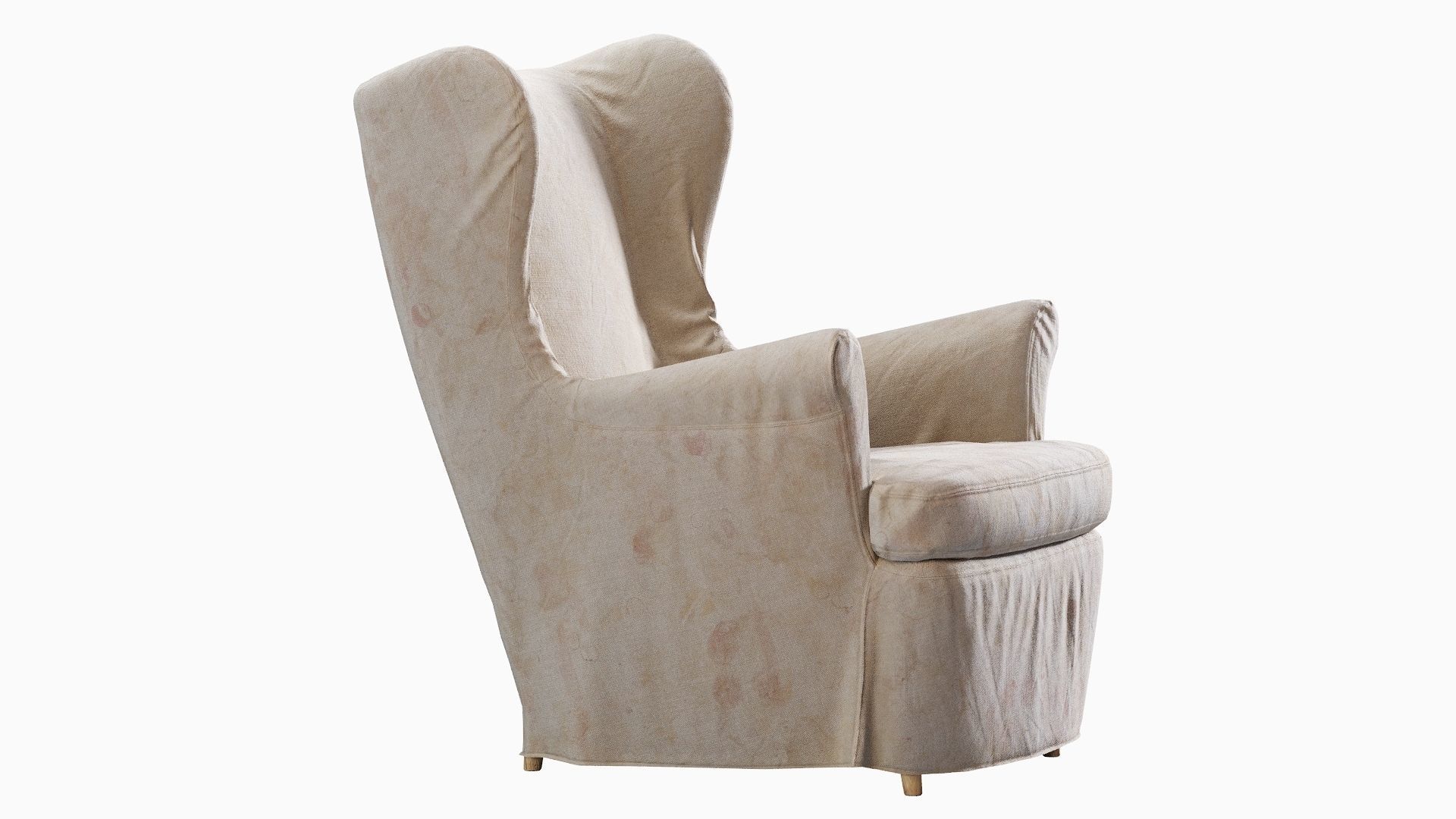 Low Poly IKEA Strandmon Low-poly 3D model_7