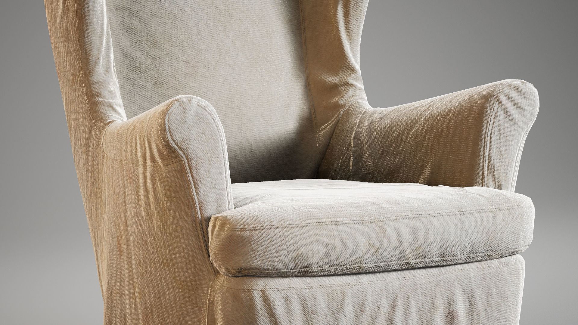 Low Poly IKEA Strandmon Low-poly 3D model_2