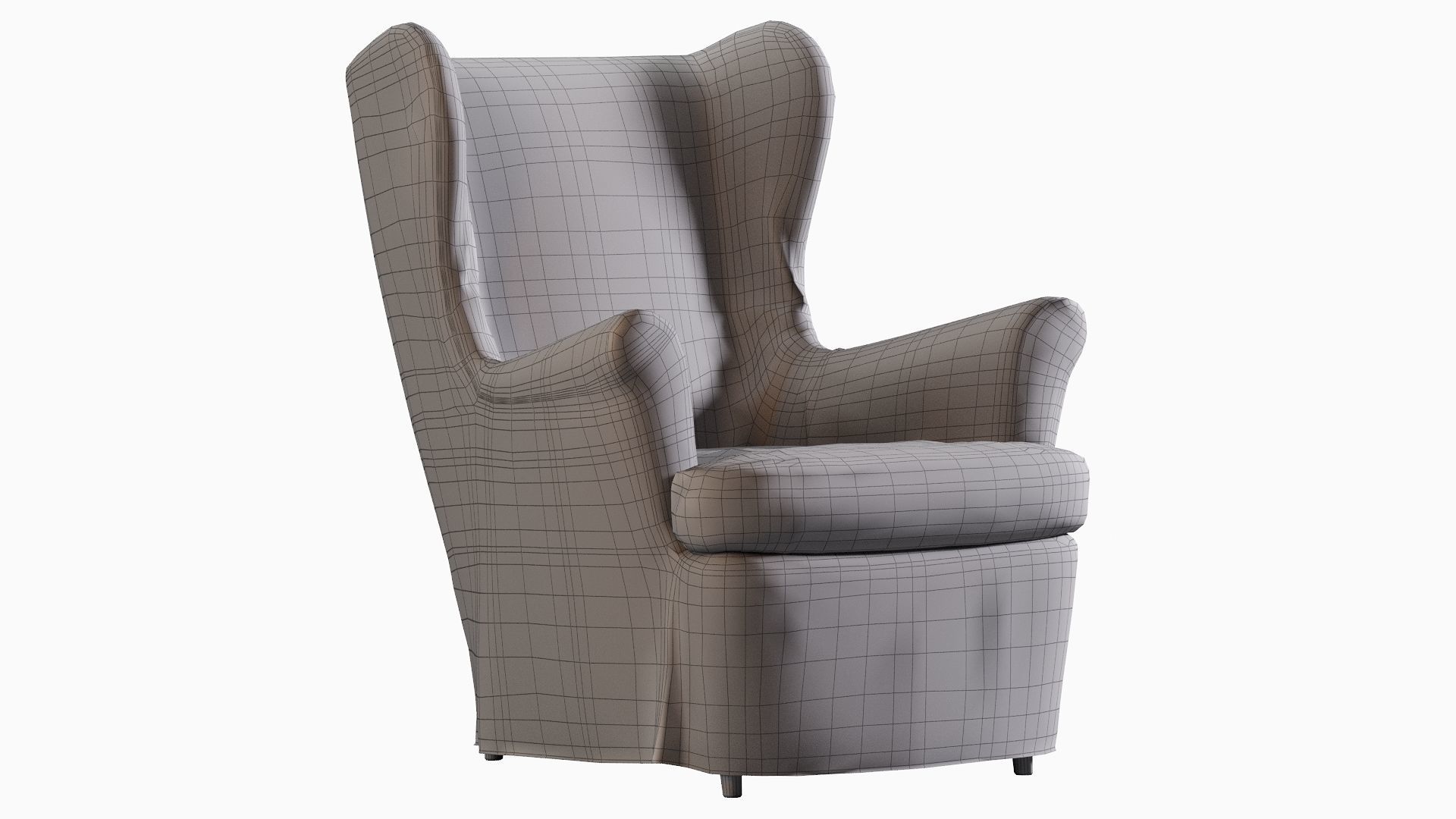 Low Poly IKEA Strandmon Low-poly 3D model_12