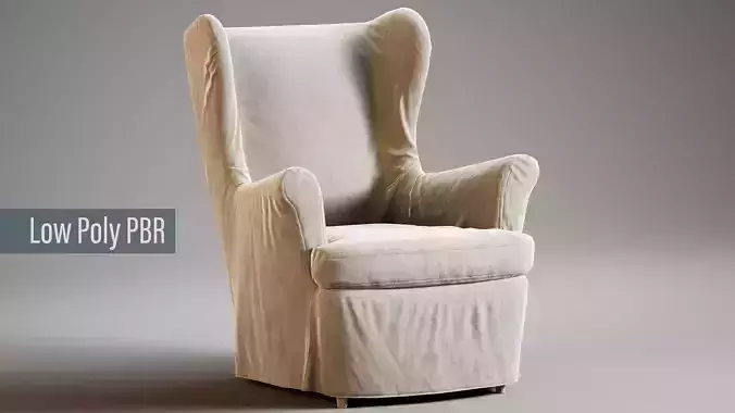 Low Poly IKEA Strandmon Low-poly 3D model