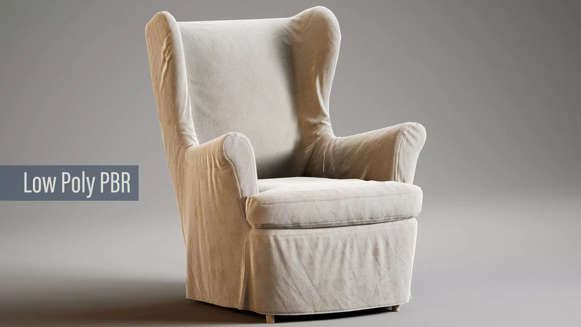 Low Poly IKEA Strandmon Low-poly 3D model_0