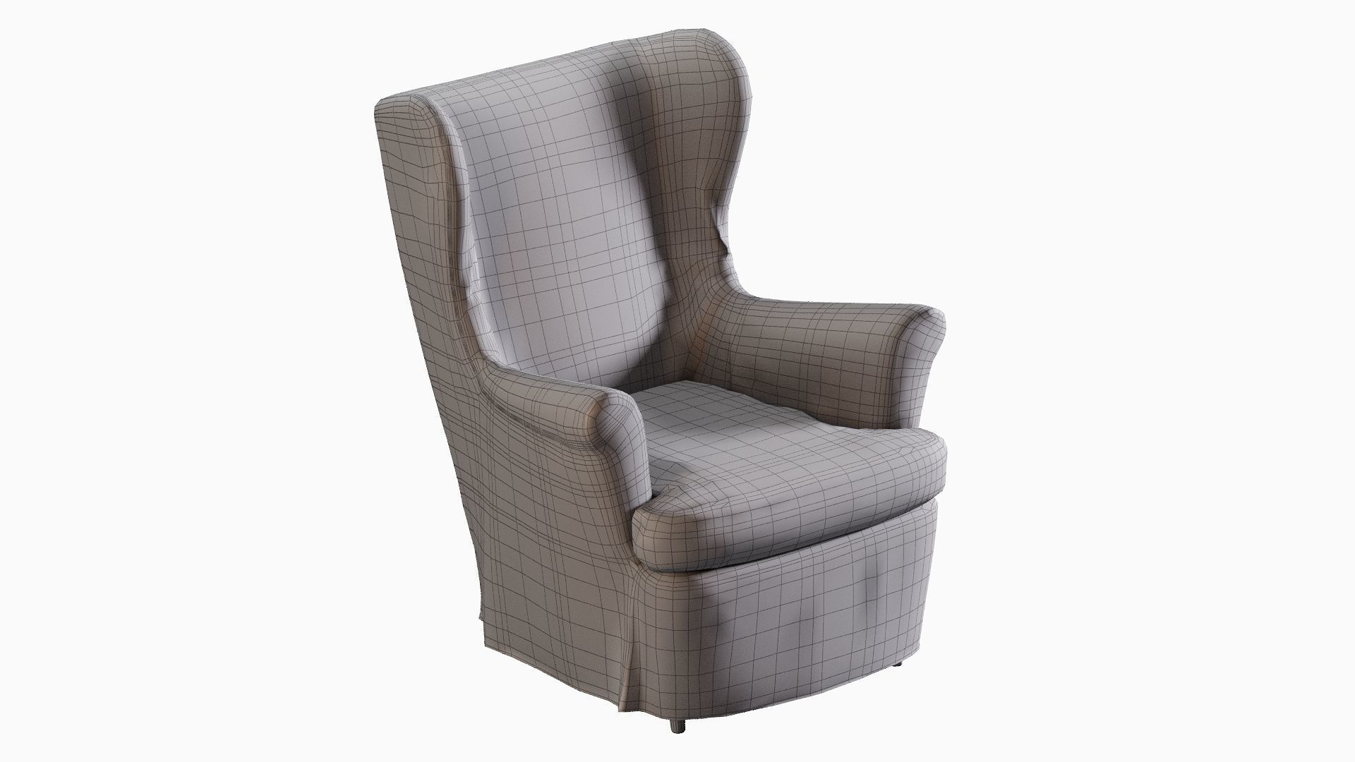 Low Poly IKEA Strandmon Low-poly 3D model_14