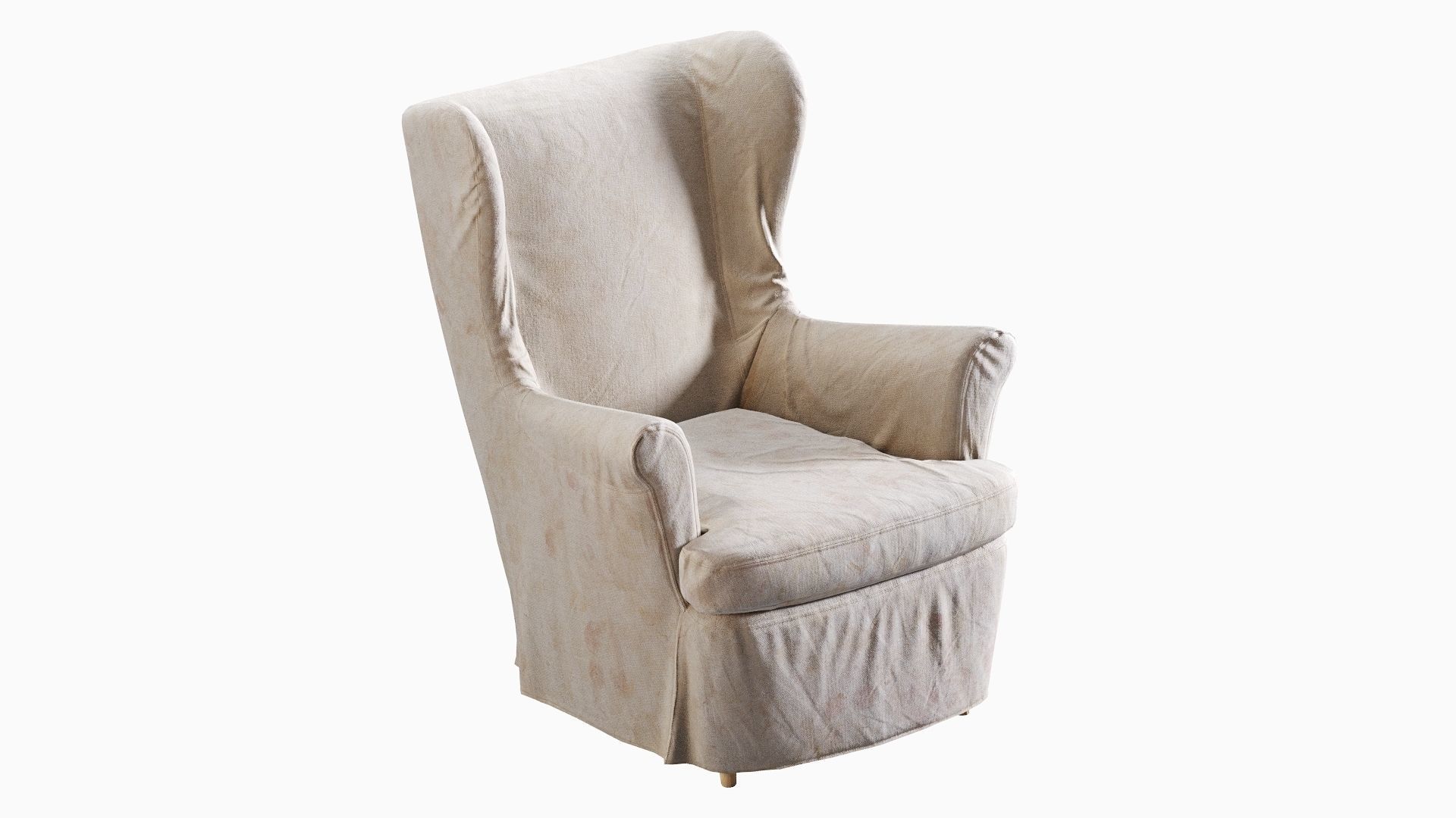 Low Poly IKEA Strandmon Low-poly 3D model_5